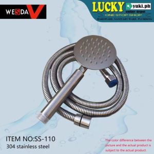 SS110 stainless steel tel-shower with hose with stand WESDA