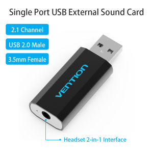 Vention External Sound Card USB To 3.5mm Jack usb audio adapter Aux headset Adapter Stereo Audio sound card For Speaker PC Mic Laptop Computer PS4