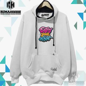 Hoodie Pria Sweater Pria Kekininan Hoodie Kece Warna Abu Paralon Gambar Enjoy