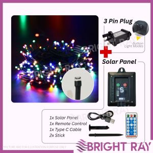 50MTR 500LED Waterproof Fairy String Light Outdoor Light Solar Fairy Light Solar Lampu LipLap Lampu Raya Camping Light
