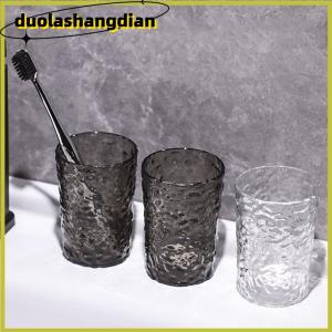 [Duola] ถ้วยใส่น้ำยาบ้วนปากแปรงสีฟันพลาสติกพร้อมที่จับแก้วน้ำในบ้านห้องน้ำแบบพกพาที่วางแปรงสีฟันโปร่งใส