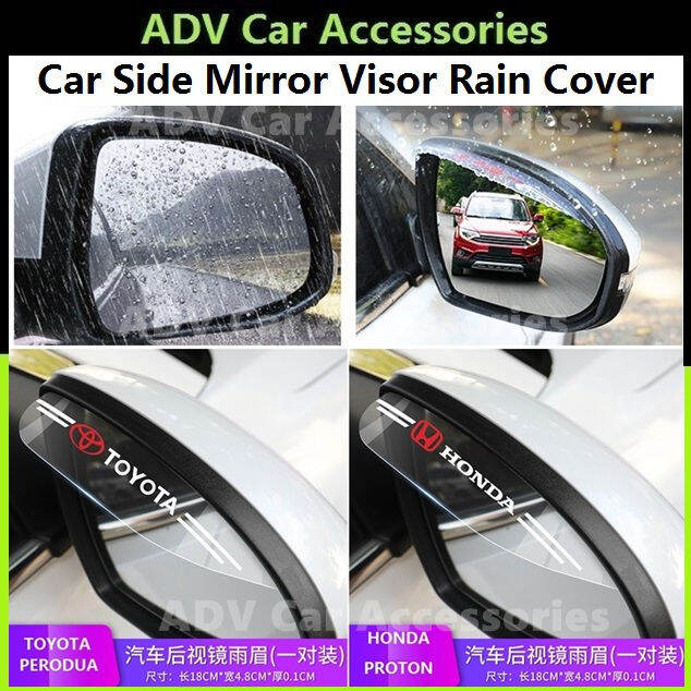 Car Side Mirror Visor rear view Rain Eye brow Cover Perodua Sun AXIA ...