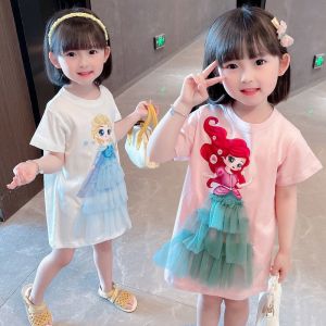 [PRINCESS KESLI] 1-9 Tahun Dress Kaos Anak Premanua Cantik Long Short Gaun Kasual Lengan Pendek