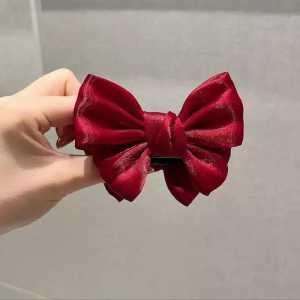 Korean Satin Hair Claw Jepitan Jedai Korea Satin Jepit Rambut Pita Klip Rambut Sederhana Klip Jaring Kepala Belakang Aksesoris Hair DMO  J08