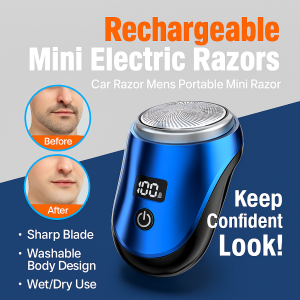 【Hot Sale】 Mens Mini Electric Rechargeable Shaver Portable Shaver Waterproof and Portable