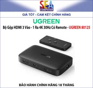 Bộ Gộp HDMI 3 Vào - 1 Ra 4K 30Hz Có Remote - UGREEN 80125