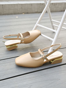 Free Shipping Spring New Collection: WomenS Fashion Sandals With A Square Toe Mid-Heel And Korean Style Available In Larger Sizes Suitable For Students