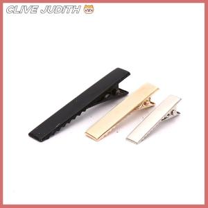 CISWGE 100pcs Black Hairclips Single Prong Alligator Hairpin Blank Setting Hair Clips