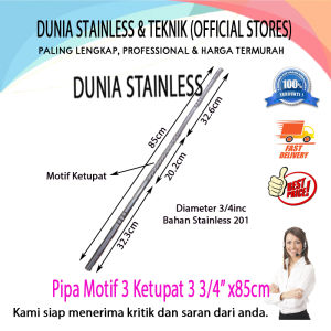 Pipa Motif Ketupat 3 Ketupat 3/4inc x 85cm Aksesories stainless steel tangga pagar kanopi balkon