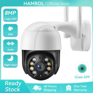 (Local Stock) Hamrol 8MP 4K PTZ Wifi IP Camera Auto tracking Outdoor 4X Digital Zoom AI Human Detect Wireless Camera H.265 P2P Audio 2MP Security CCTV Camera