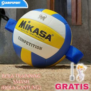 Bola Voley Mikasa/Mi Golden Nassau Ukuran 5 Pukulan Besar - Warna Cinnamon/Turquoise/Silver/Orange