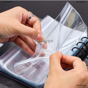 [COD] yixiayun New 6PCS A5 A6 A7 6 Holes 3-layer Double-sided Binder Pockets Transparent Zipper Folders And Side Open Folders Waterproof PVC