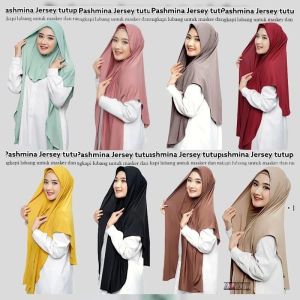 Pashmina oval instan tutup leher jersey premium