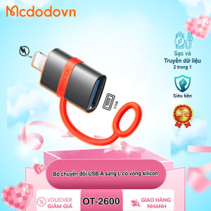 [Mcdodo Chính Hãng] Đầu Chuyển OT-2600 – USB-A Sang L | Có Vòng Silicon Tiện Lợi – Sạc & Đồng Bộ Dữ Liệu