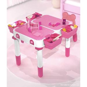 [TKT] #5In1Multi-Functional Building Block Table Study Desk Suitcase Pulley | 2 in 1 Kids Activity Building Block Table Set - Multicolour Pencil Home Lego Toys For Boys Girls Blocks Toy For Kids Educational Toys For Kids Boy Building Blocks For Kids