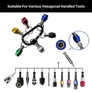 Hex Shanks Bit Holders Set Quick Release Bit Holders 6pcs for Fast Bit Swaps In Household & Professional Application
