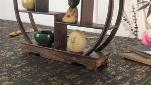 【LDIES】โบราณชั้นวางไม้เนื้อแข็งชั้นวางใหม่สไตล์จีนห้องนั่งเล่นขนาดเล็กประตูกรอบ Duobao P Avilion โบราณชั้นวางตกแต่ง DeN1