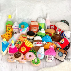 Fuzzyard Squeaky Birthday Food Donut Puppuccino Frappuccino Coffee Beer Plush Pet Dog Puppy Cat Soft Toy with Squeaker Sound and Crinkle (New in!)