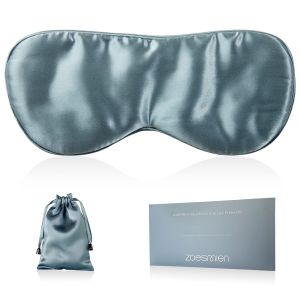 ZSM Sleep Mask 100% Mulberry Silk for Light Blocking ZOESMIEN Eye Mask for Women Men Side Sleeper Puffiness Dry Eyes Headache Adjustable Strap Christmas Gift Package