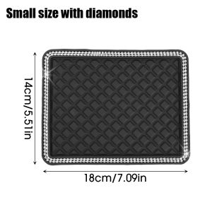 Car Dashboard Anti-Slip Mat Diamond Decoration Multifunctional Mobile Phone Key Sunglasses Storage Box Stable Car Interior Accessories