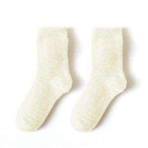INS Mink Velvet Warm Sleeping Sock Women Girls Autumn Winter Thickened Plush Stocking Coral Fleece Super Soft Kawaii Mid-tube Floor Socks
