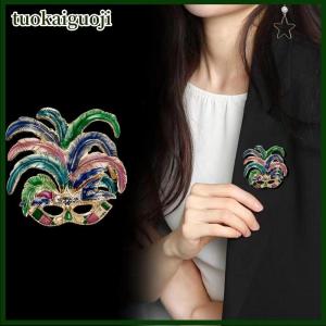 tuokaiguoji Fashion Enamel Feather Face Brooches Pins For Women Coat Jewelry Accessries Gifts