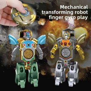 VERIDIAI 4pcs/bag 2 trong 1 Robot Fidget Gyro bị biến dạng ABS Im lặng Đồ chơi giảm căng thẳng đầu ngón tay Đồ chơi con quay để bàn Sáng tạo Gyro đầu ngón tay Người lớn