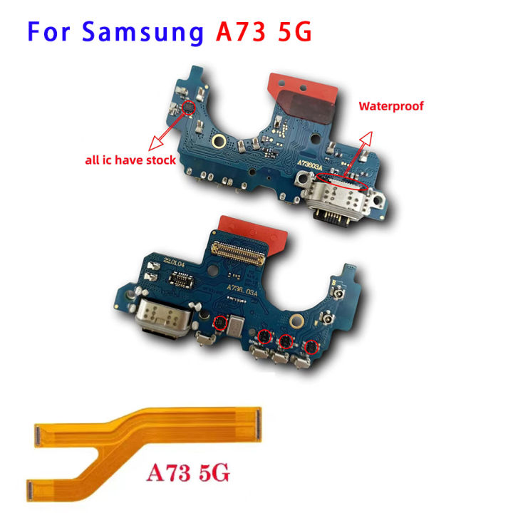 Ban đầu với IC cho Samsung A73 5g A736 a735 sạc USB Cổng kết nối dock bảng sạc cáp thay thế linh hoạt phụ tùng