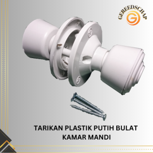 Handle Pintu WC Bulat Plastik Putih Tahan Lama dengan Slot Putar - Desain Modern