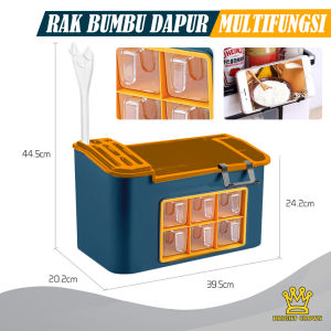 Bright Crown Rak Bumbu Dapur All in 1 6 Laci FREE 6 Pcs Sendok Bumbu + Tempat Pisau /Multifunctional