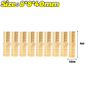 【Hibeautylife】20PCS Brass Straight Hose Pipe Fitting Equal Barb Double Pagoda Joint Water Tube Fittings Quick Connector Garden Irrigation Adapter