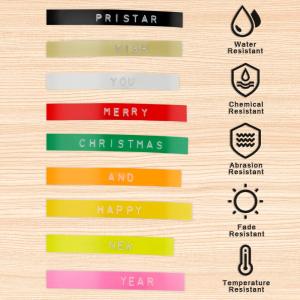 3D Embossing Tape 5 Packs 9mm Self-Adhesive Compatible for Dymo Embossing Label Maker Omega DYM12966 Organizer Xpress Pro White on Black/Silver/Clear/Gold/Champagne Gold 3/8 in x 9.8 ft 10-Pack