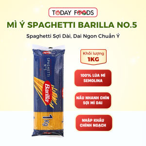 Mì Ý Spaghetti Barilla No.5 1KG – Sợi dài truyền thống 100% lúa mì Durum semolina