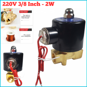 COD Cepat 220V Solenoid Katup 3/8 Inch Water Valve Electric Normally Close / keran Kran Katup Solenoid Listrik Katup Solenoid Air - 2W-040-10