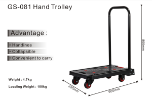 {SG Store Delivery and warranty} Foldable hand trolley load weight 100KG  {Black Color} {Factory sales} Top Quality