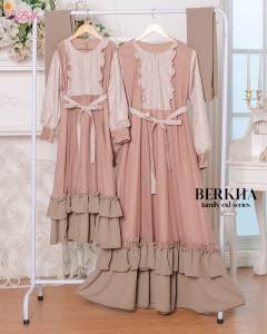 GAMIS COUPLE KIDS & MOM BERKHA FAMILY EID SERIES BY LABELLA | FULLSET PASHMINA (COKSU)