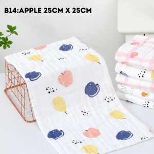 WELOVEBB Baby Handkerchief 6 Layer Cute Cartoon Sapu Tangan Kartun Cotton Super Soft Gauze Newborn Baby Hand Towel Wash Cloth Infant Bib Face Wipe Burp Cloth
