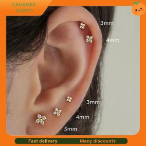 ❣️❣️❣️ 3Pcs set Four Petals Zircon Flower Stud Earrings Set For Women Small Classic Versatile Earrings 3 4 5mm