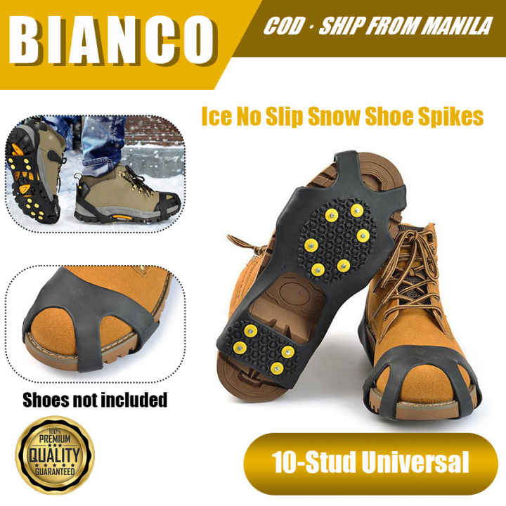 Pair S-XL 10 Studs Anti-Skid Snow Climbing Shoes Spikes Ice Grips Cleats  Crampons Winter Climbing Anti Slip Shoes Cover Lazada PH