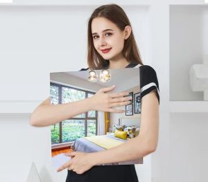DIY self-adhesive wallpaper soft mirror full body dressing mirror home acrylic material mirror bedroom bathroom wall stickers three-dimensional living room dining room background wall porch wine cabinet decorative mirror stickers