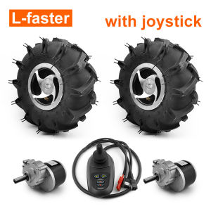 L-faster 10 Inch Wheel 24V 500W 700W Dual Drive Motor Kit 4.10-4 Off-road Tire 2WD Joystick Remote For Electric Trolley Cart Bike