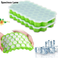 Spacious Lane Creative Honeycomb Ice Tray 37 Grid Refrigerator Ice Cube Mold with Lid Household Ice Tray Food Supplement Production Ice Box. 