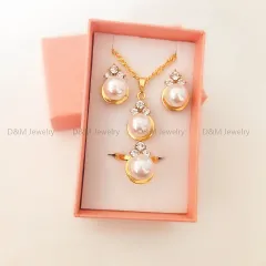 24K Bangkok Gold Heart 4 in 1 Set (Necklace/Earrings/Bracelet/Ring
