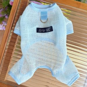 OUTOPEN Mỏng Quần áo chống nắng cho chó Có lực kéo Họa tiết hoa Quần áo cho chó bốn chân Quần áo mát mẻ cho thú cưng Lưới thoáng khí Áo liền thân làm mát cho chó Xuân Hè