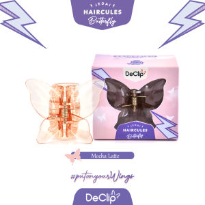 DeClip Jedai Butterfly Haircules Jepit Kupu Gigi 4 Ukuran 45cm Warna Mocha Latte