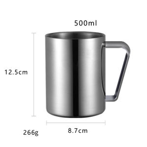 Double Wall Coffee Cup with Lid 304 Stainless Steel Double Bottom Mug Beer Mug Tea Cups Drinking Glasses Thermal Mug Water Mug2026