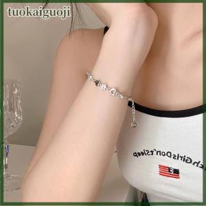 tuokaiguoji Love Heart Bracelet For Women Korean Charm Sparkling Adjustable Elegant Chain Bracelets Accessories Jewelry