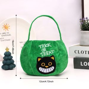 CYI47 Trick or Treat Halloween Candy Bag Ghost Gifts Pouch Pumpkin Candy Bucket Portable Non-woven Fabric Trick-Or-Treat Candy Basket Party