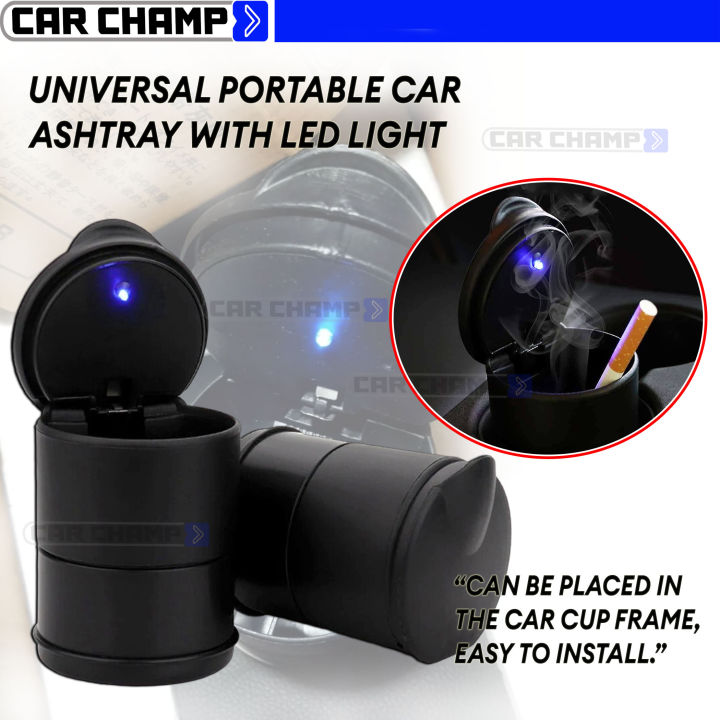 Universal Portable Car Ashtray with LED Light Car Smoke Cup Holder Ash