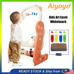 Kids Art Easel Whiteboard Learning Magnetic Drawing Writing Board Stand Papan Lukis Tulis Kanak Budak Children Educational Toys Height Adjustable